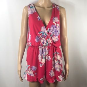 Everly Pink Floral Romper